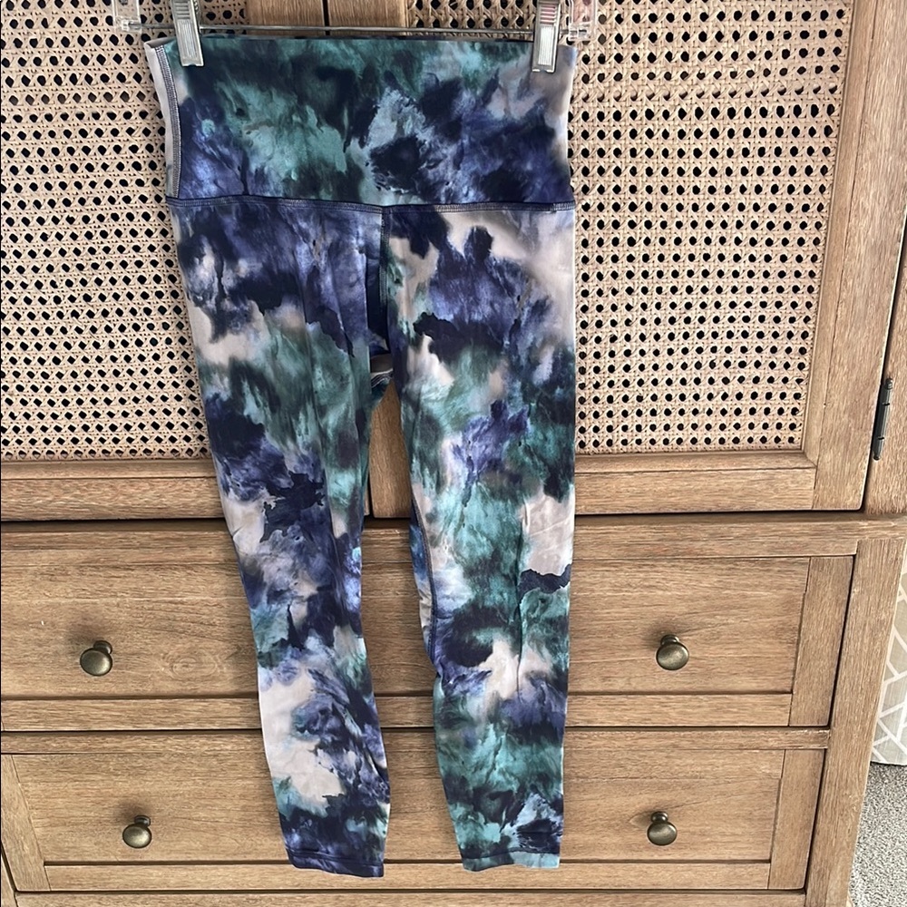 Lululemon blue and green Tie-Dye Leggings